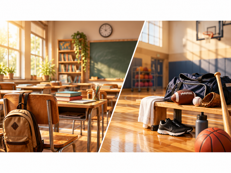 Classroom and sports equipment / Salle de classe et matériel sportif