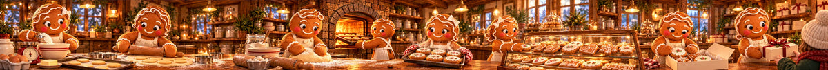 Cookie bakers prepare dough, bake cookies and pack sweet gifts in a cozy bakery.