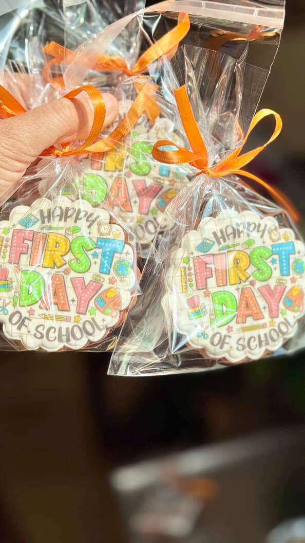 TEST sample: decorated gingerbread cookies for a school celebration